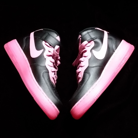 Nike Pink & Black Custom Air Force 1sπ - Picture 4 of 15